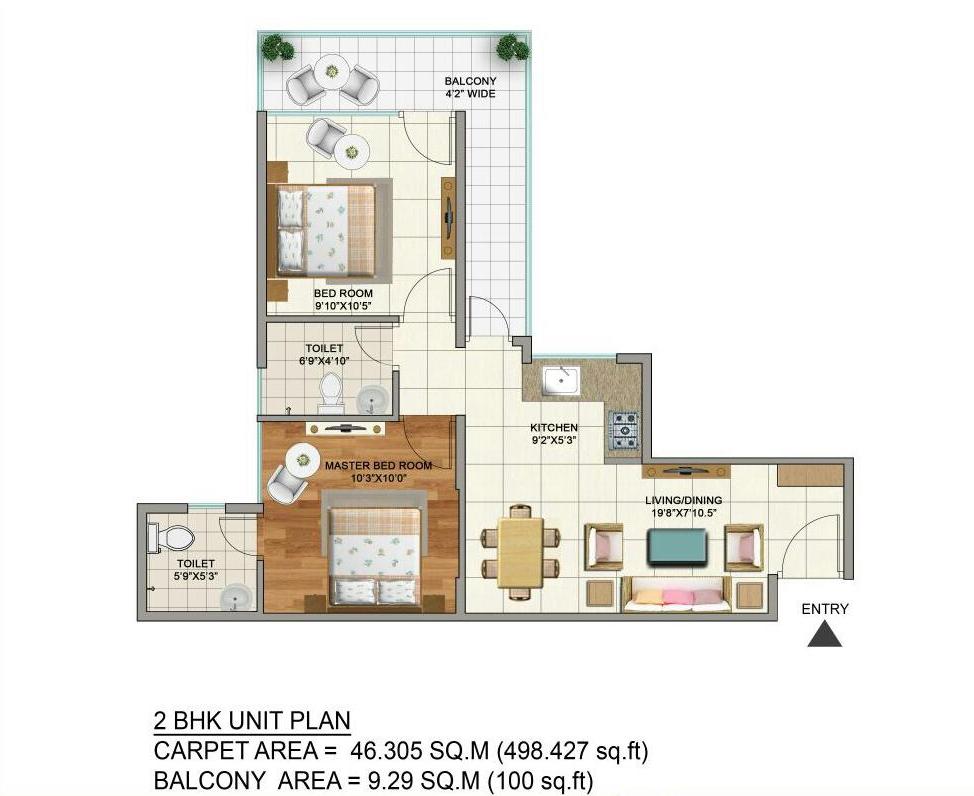 Terra Lavinium 2 BHK Floor Plan